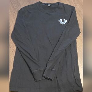 True Religion Black Long Sleeve Signature Horseshoe Tee